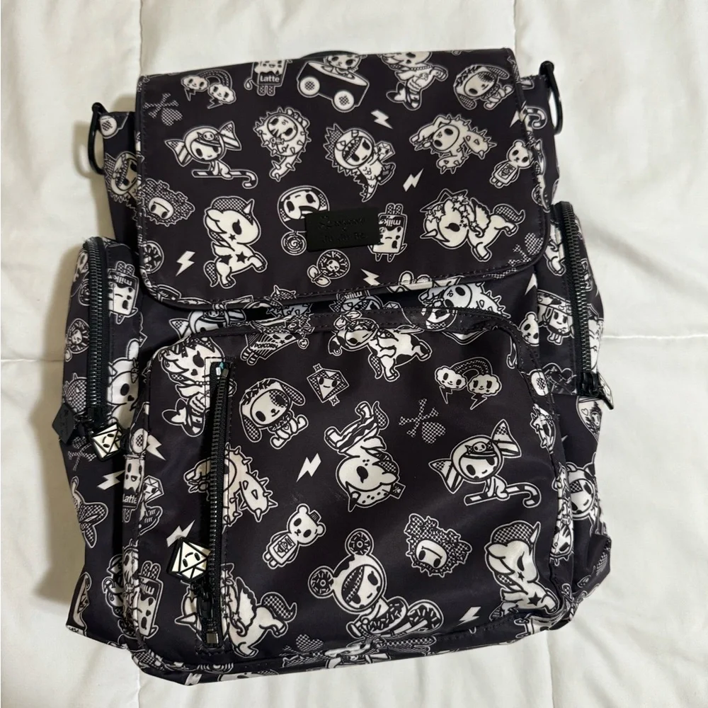 Jujube Queens court Stylish Black and White Backpack
